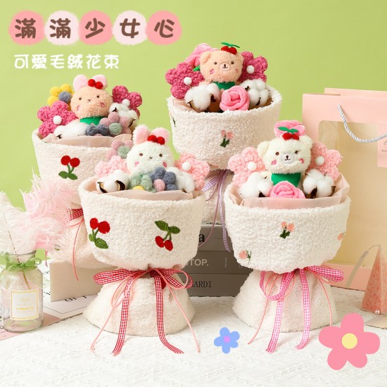  可愛玩偶創意花束 玫瑰花 賀卡 七夕 情人節 花束 畢業季 母親節 婚禮