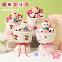  可愛玩偶創意花束 玫瑰花 賀卡 七夕 情人節 花束 畢業季 母親節 婚禮