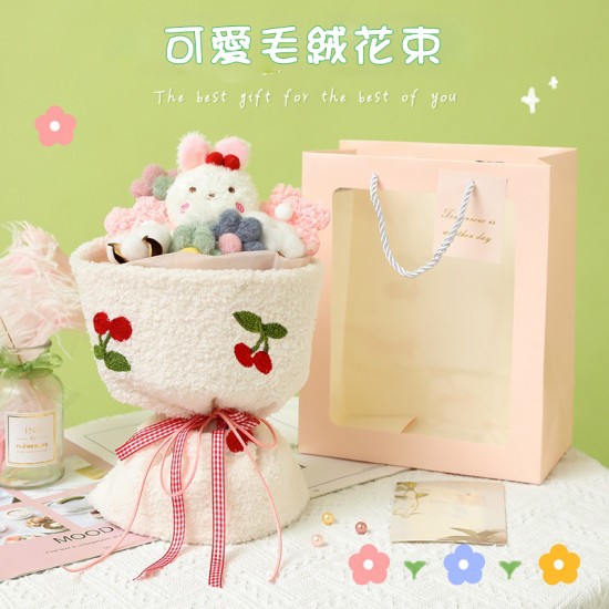  可愛玩偶創意花束 玫瑰花 賀卡 七夕 情人節 花束 畢業季 母親節 婚禮