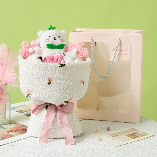  可愛玩偶創意花束 玫瑰花 賀卡 七夕 情人節 花束 畢業季 母親節 婚禮