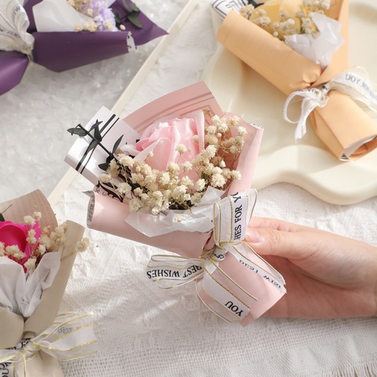 迷你香皂花束 玫瑰 康乃馨 花束 香皂花 情人節 母親節 乾燥花 畢業花束