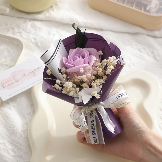 迷你香皂花束 玫瑰 康乃馨 花束 香皂花 情人節 母親節 乾燥花 畢業花束