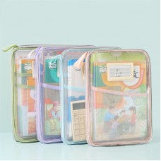 L型網紗收納袋 收納袋 文件袋 書本 考券 分裝袋 文具袋 資料袋