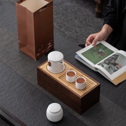 山水旅行茶壺套裝 茶杯 陶瓷茶杯 茶具 茶盤 旅行茶具組 茶葉罐