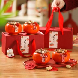 好柿成雙陶罐禮盒 柿柿如意 裝飾 擺件 新年 結婚 喬遷 禮物 禮品 好柿成雙陶罐禮盒 柿柿如意 裝飾 擺件 新年 結婚 喬遷 禮物 禮品