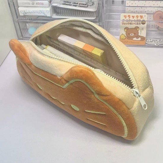 【毛絨觸感】可愛貓咪造型筆袋 - 多功能收納包