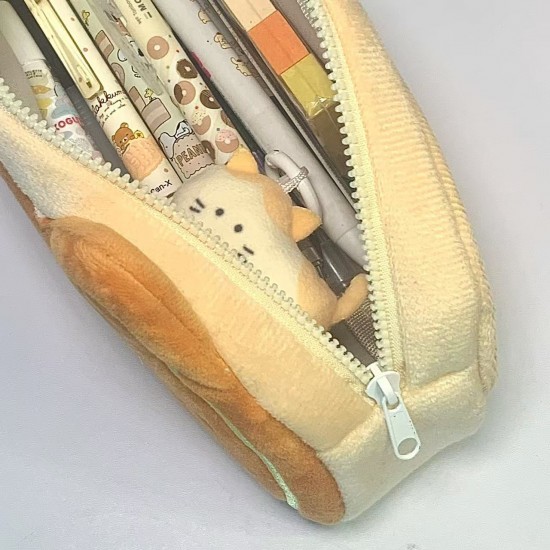 【毛絨觸感】可愛貓咪造型筆袋 - 多功能收納包