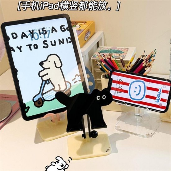 【桌面追劇神器】貓咪手機平板支架 - 可愛摺疊懶人架