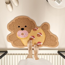 【卡通狗狗】硅藻泥防滑地墊 - 浴室廚房吸水腳踏墊