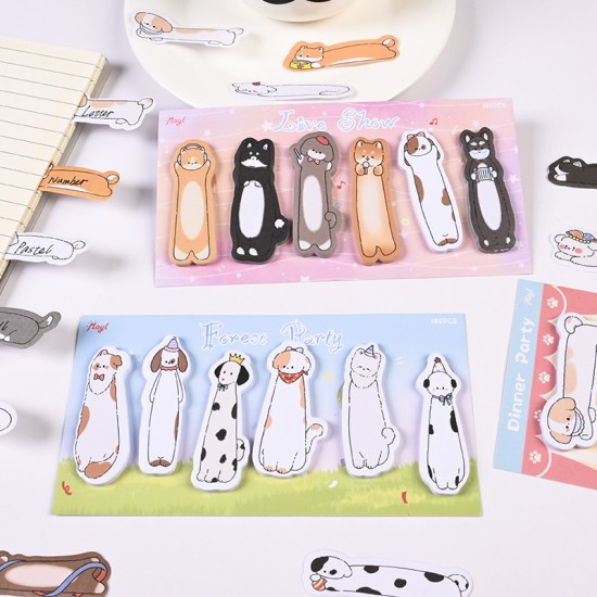 【手帳必備】創意便利貼套組 - 可愛卡通動物N次貼 留言標註貼紙