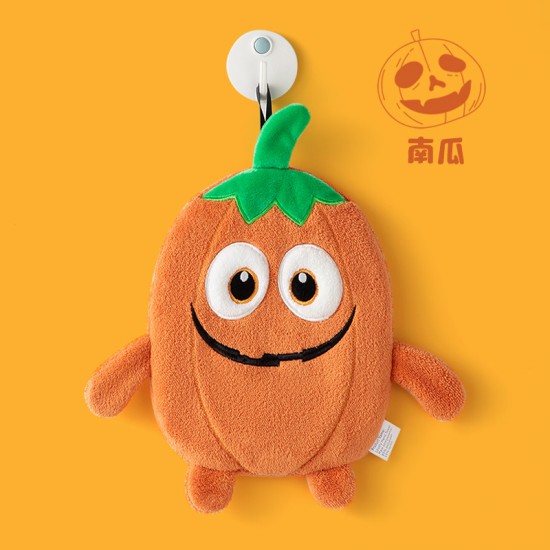 【掛式設計】萬聖節造型珊瑚絨擦手巾 - 廚房浴室超吸水毛巾