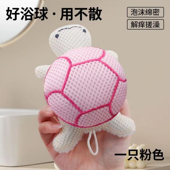 【溫和材質】烏龜造型沐浴球 - 不傷膚可愛柔軟洗澡巾