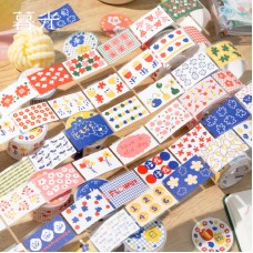 碎花裙的夏天系列 閃砂模切膠帶 鹽系手帳 diy裝飾標簽貼 手帳貼紙