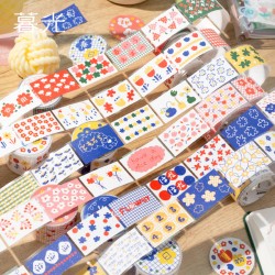 碎花裙的夏天系列 閃砂模切膠帶 鹽系手帳 diy裝飾標簽貼 手帳貼紙