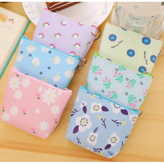 【韓版小清新】手拿零錢包 韓版小碎花PU零錢包 可印刷