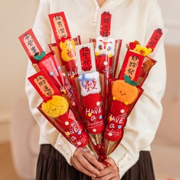 【新年布置】可愛毛絨糖葫蘆桶 - 糖葫蘆造型新年裝飾神器