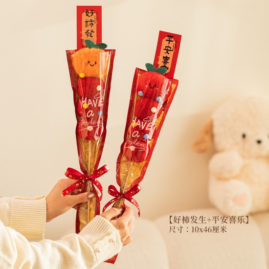 【新年布置】可愛毛絨糖葫蘆桶 - 糖葫蘆造型新年裝飾神器