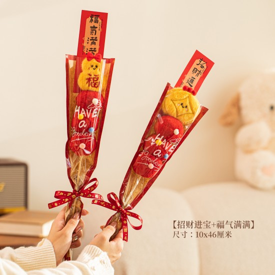 【新年布置】可愛毛絨糖葫蘆桶 - 糖葫蘆造型新年裝飾神器