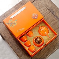 【吉祥送禮】柿子茶壺茶杯組－柿柿如意質感茶具禮盒
