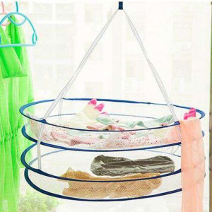 雙層防風晾衣籃 可折疊收納 雙層晾衣籃 封閉式曬衣籃