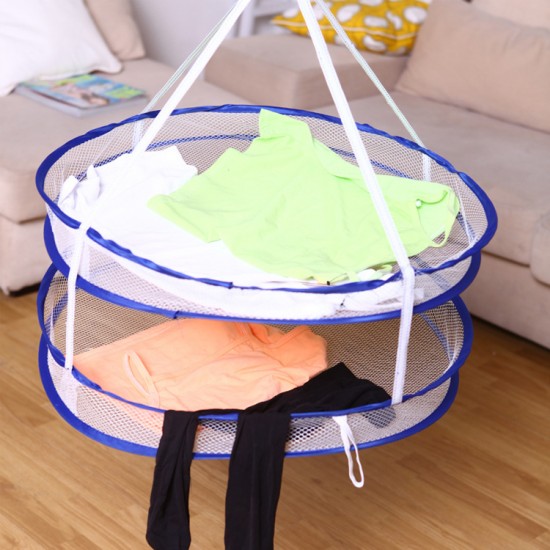 雙層防風晾衣籃 可折疊收納 雙層晾衣籃 封閉式曬衣籃