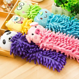 可愛動物擦手巾 雪尼爾擦手巾 掛式超細纖維擦手巾