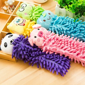 可愛動物擦手巾 雪尼爾擦手巾 掛式超細纖維擦手巾