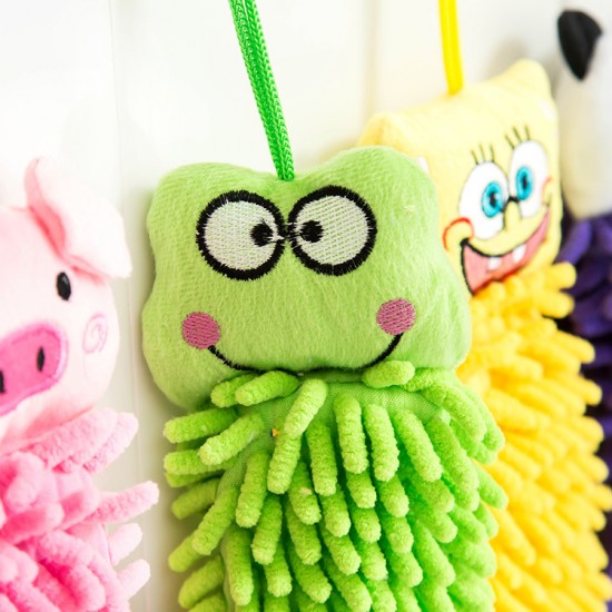 可愛動物擦手巾 雪尼爾擦手巾 掛式超細纖維擦手巾