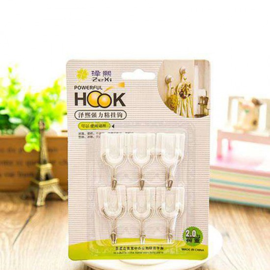 白色強力掛勾 6入裝 黏貼掛鉤 承重2KG
