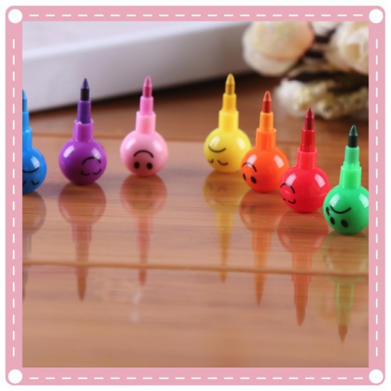 7色表情彩虹筆 兒童塗鴉著色筆