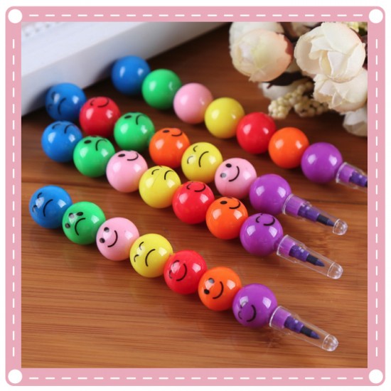 7色表情彩虹筆 兒童塗鴉著色筆