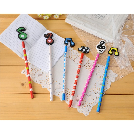 (6入)音符木製鉛筆 韓國文具可愛多色