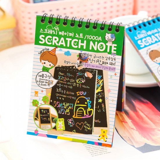 DIY手繪刮畫本 塗鴉本 彩色DIY趣味刮畫本