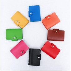 皮紋簡約淑女卡片收納包 皮質24卡位 悠遊卡包