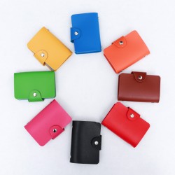 皮紋簡約淑女卡片收納包 皮質24卡位 悠遊卡包