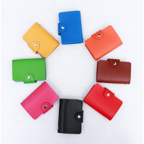 皮紋簡約淑女卡片收納包 皮質24卡位 悠遊卡包