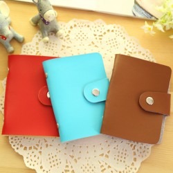 皮紋簡約淑女卡片收納包 皮質24卡位 悠遊卡包