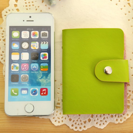 皮紋簡約淑女卡片收納包 皮質24卡位 悠遊卡包