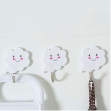 甜美白雲強力掛勾 無痕黏貼掛勾 可愛門後掛鉤 三枚入