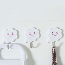 甜美白雲強力掛勾 無痕黏貼掛勾 可愛門後掛鉤 三枚入