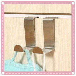 不銹鋼門後多功能掛鉤 兩用衣物門背式掛鉤 2入裝