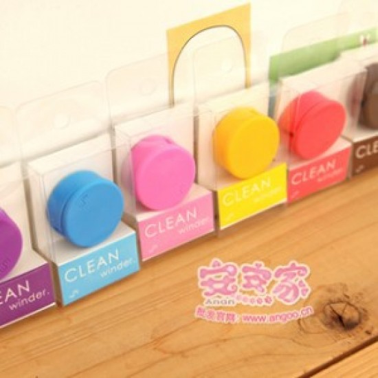 可愛馬卡龍手機螢幕擦 糖果色耳機繞線器