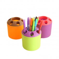 撞色多功能牙刷牙膏座 收納桶 桌面筆筒 文具收納