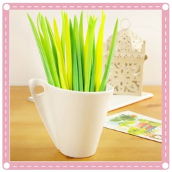 清新小草中性筆 超柔軟造型原子筆 逼真小草筆