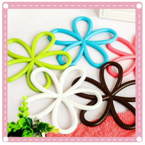 花朵造形隔熱墊 防滑PVC鍋墊 廚房碗盤餐墊