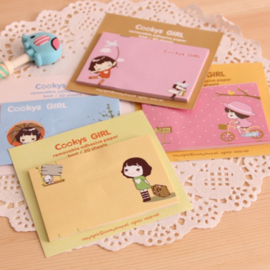 可愛女孩便利貼 留言記事N次貼