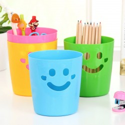 可愛笑臉桌面收納桶 迷你垃圾桶 筆筒