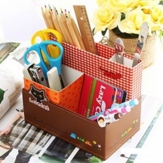 可愛動物桌面整理紙盒 雜物收納盒 化妝品收納盒