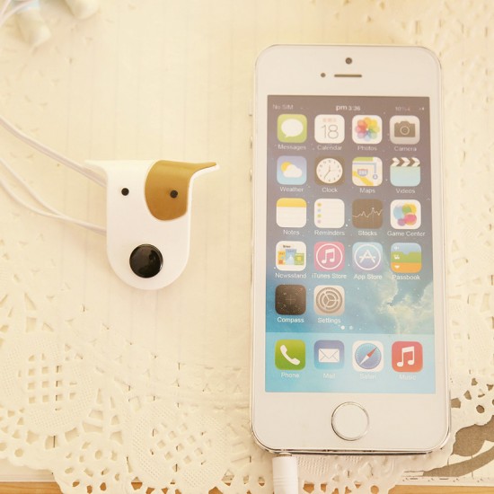 可愛狗狗造型集線器 耳線整理收納 繞線器