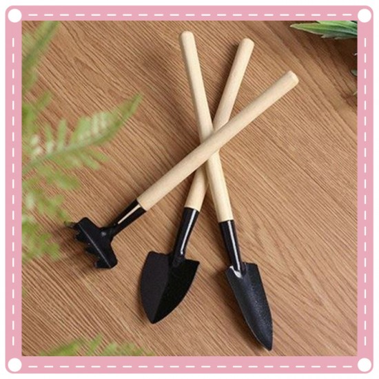 園藝工具3件組 鏟子+耙子+鍬 多功能鬆土工具